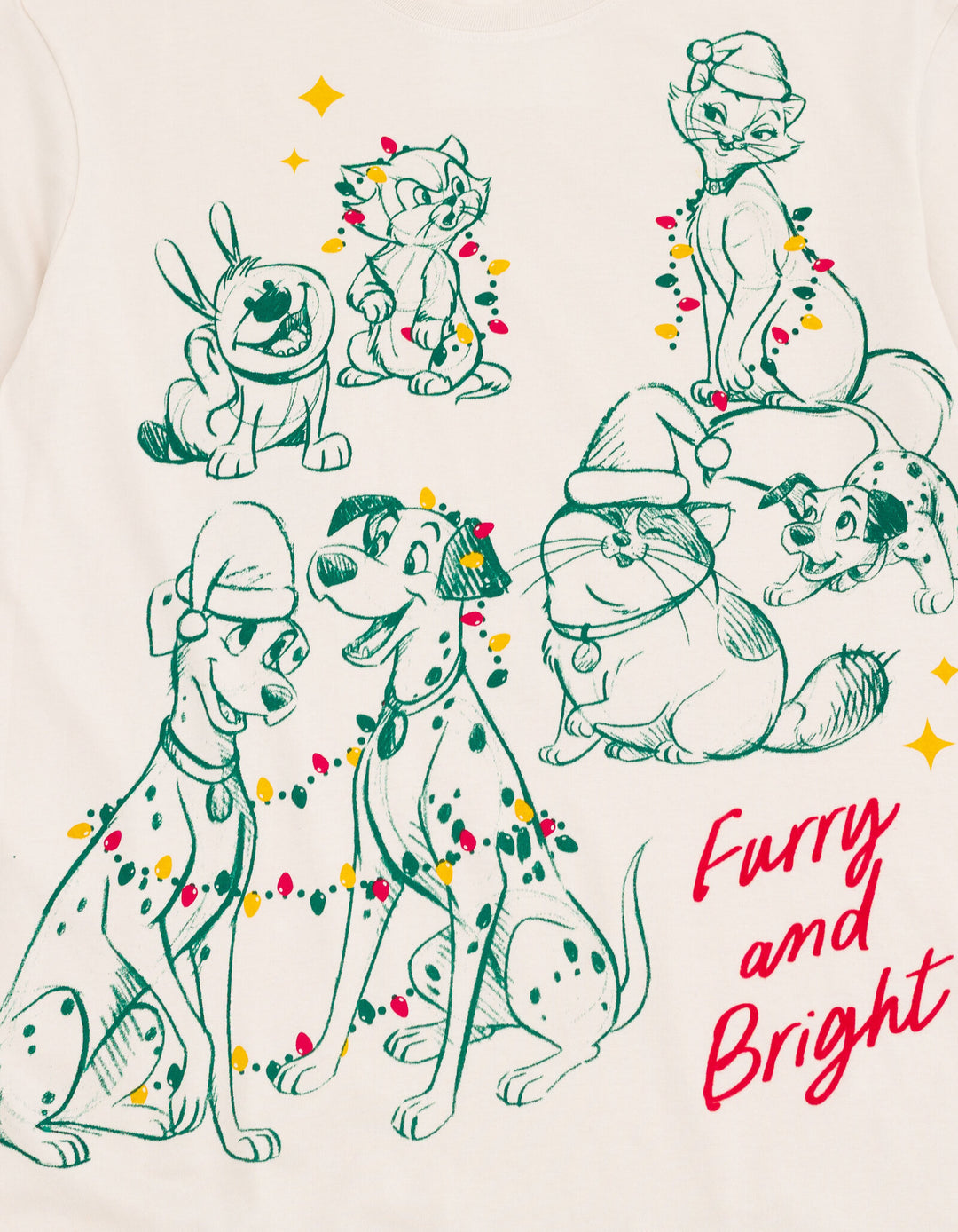 Disney Classics Adult Men or Women Holiday Short Sleeve T-Shirt Ivory