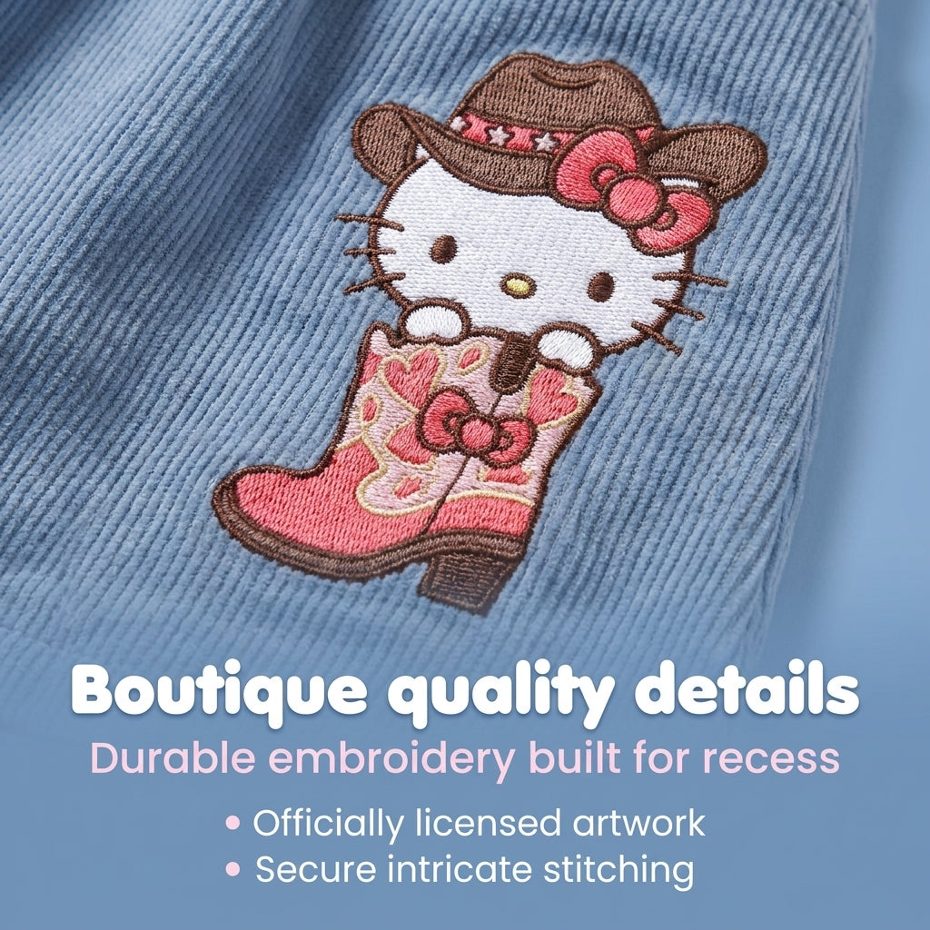 Hello Kitty Girls' Long Sleeve Tee and Corduroy Skirt Set Pink Blue