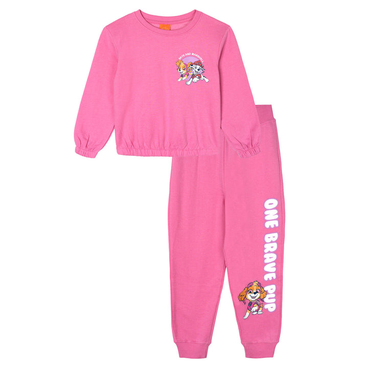 Paw Patrol Girls' Fleece Sweatshirt and Pants Set Skye Marshall Pink