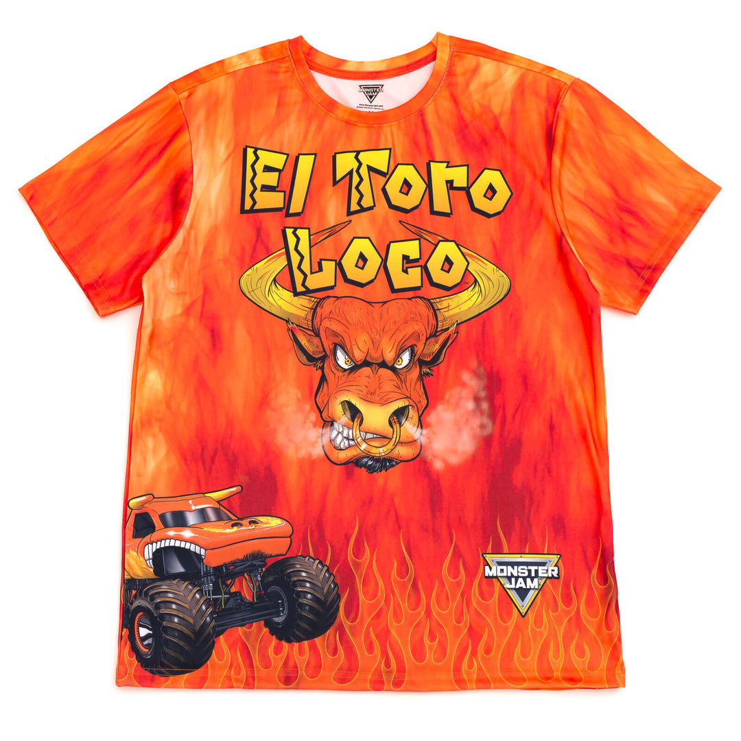 Monster Jam El Toro Loco Men's Athletic Short Sleeve T-Shirt Red
