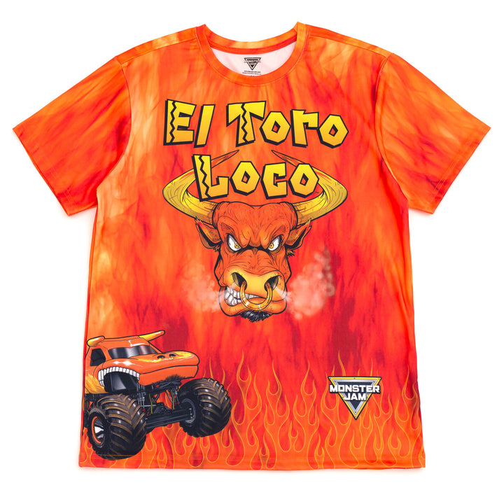 Monster Jam El Toro Loco Men's Athletic Short Sleeve T-Shirt Red