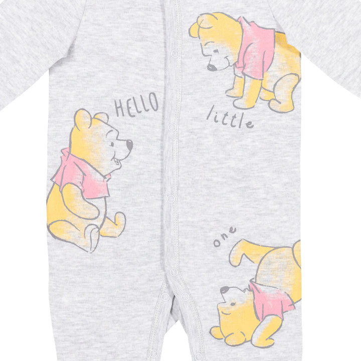 Disney Winnie the Pooh 2-Pack Footed One-Piece Sleep N' Play White Grey