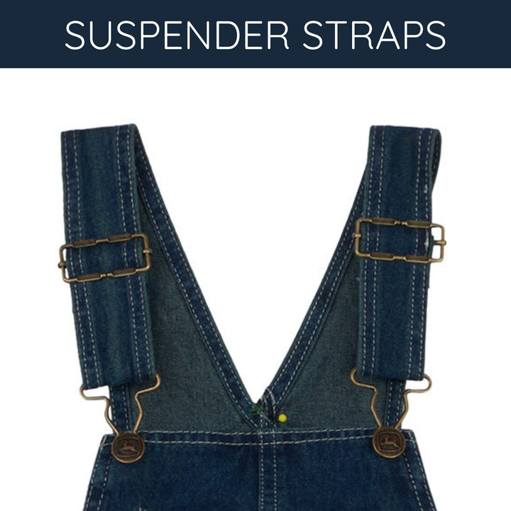 John Deere Boys' One Piece Bib Overalls Dark Indigo Denim