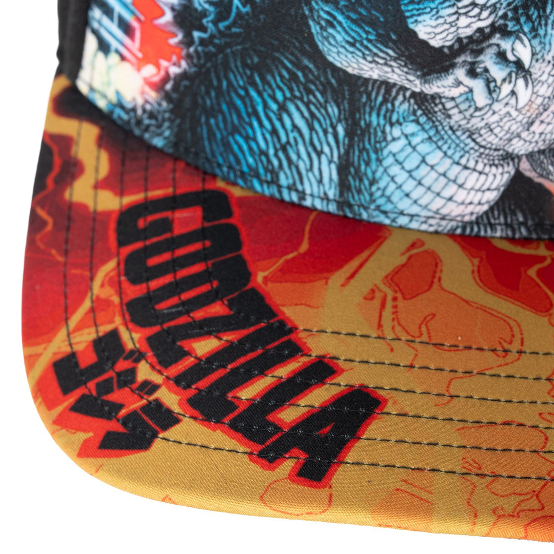 Godzilla Men's Snapback Baseball Cap Fire Red
