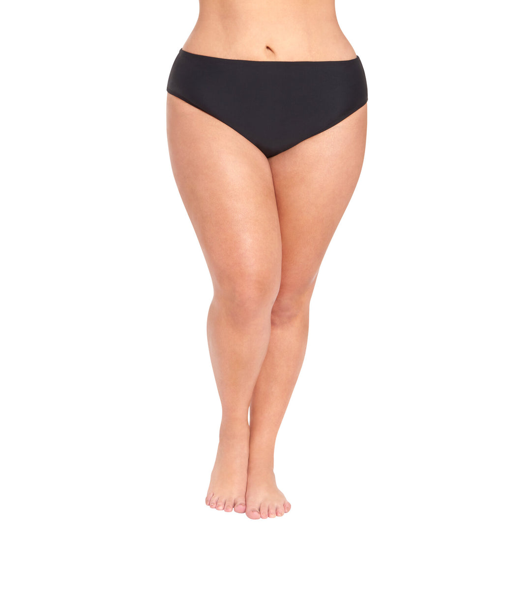 LYSA Adult Men or Women Swimwear Bikini Bottom Midnight Black