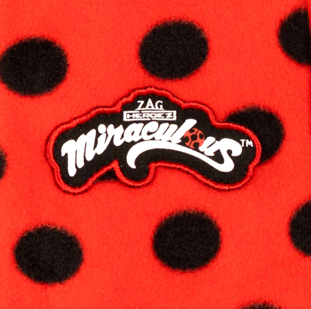 Miraculous Ladybug Girls' Cosplay Fleece One Piece Pajamas Red