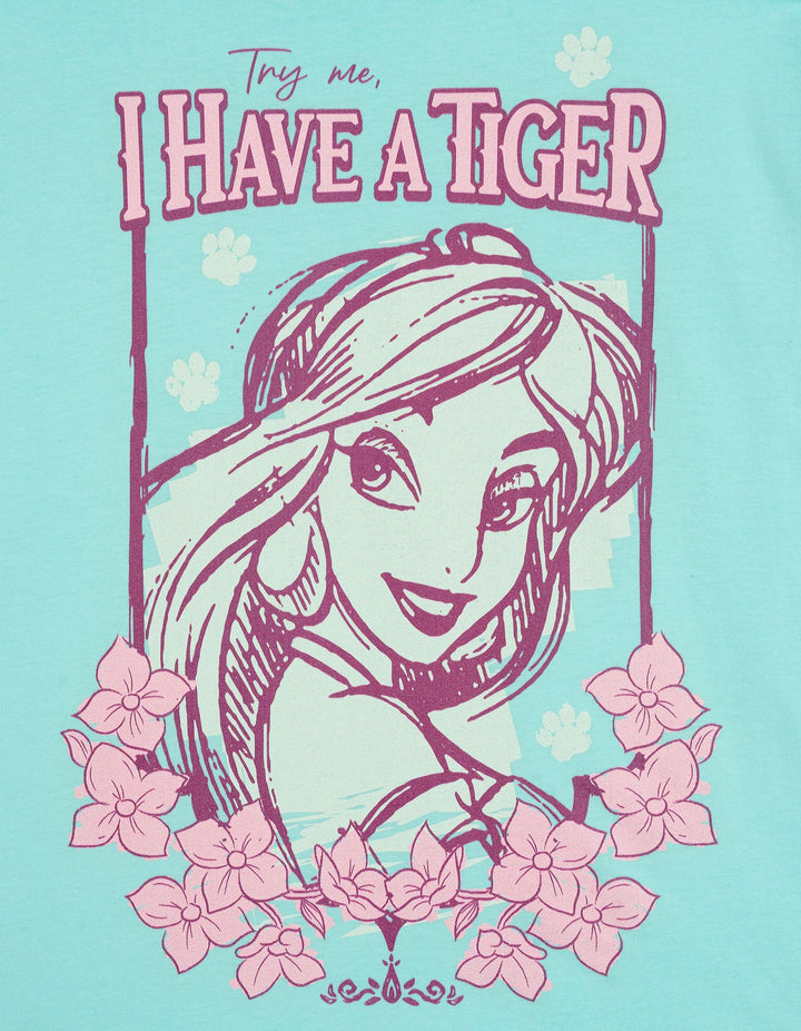 Disney Aladdin Princess Jasmine Women's Short Sleeve T-Shirt Light Teal