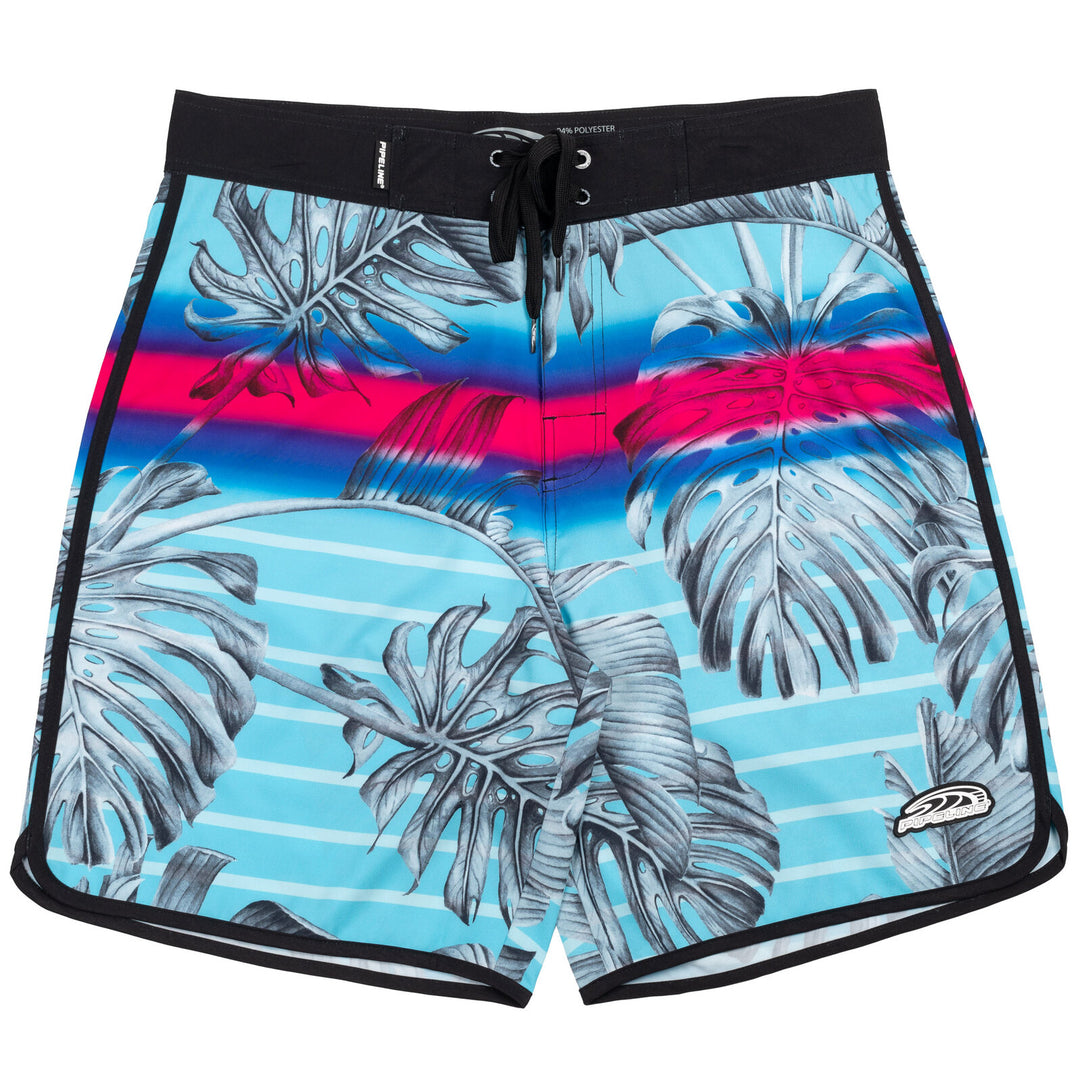 Pipeline Men's Swimwear Swim Trunks Magenta Blue Tropical
