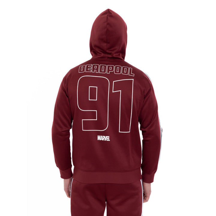 Marvel Deadpool & Wolverine Men's Zip-Up Hooded Sweatshirt Cabernet