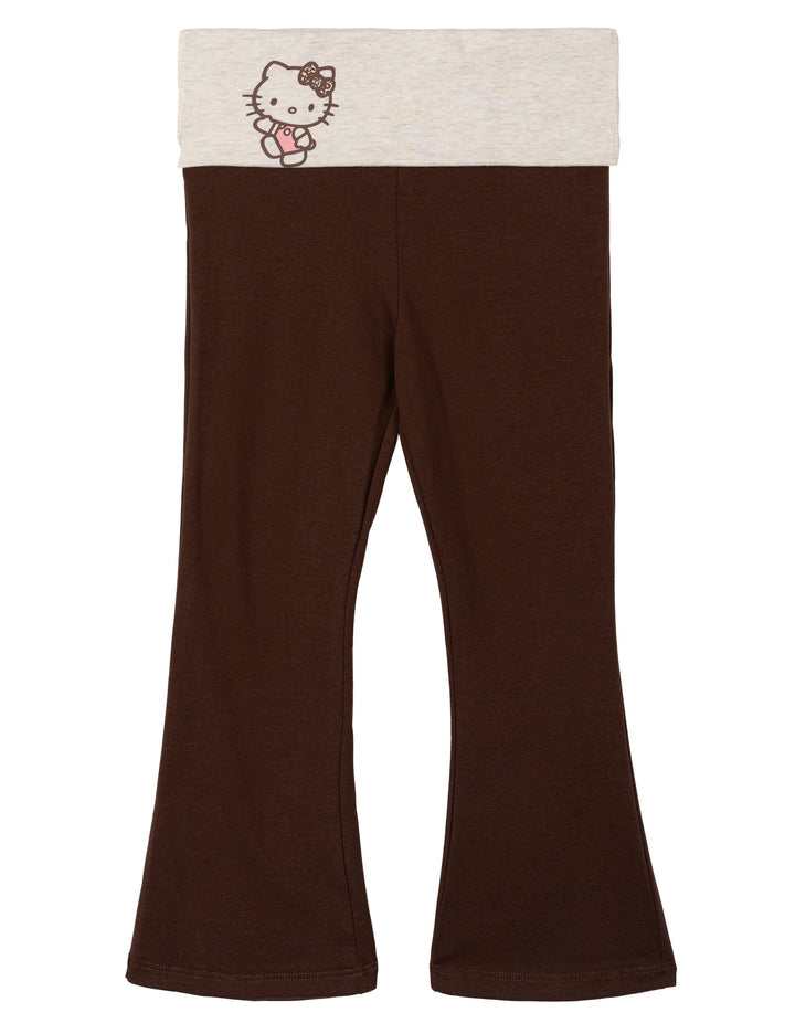 Hello Kitty Girls' Fleece Sweatshirt and Flare Leggings Set Oatmeal