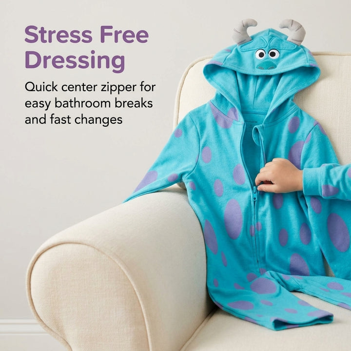 Monsters Inc. Sulley Boys' Cosplay Hooded One Piece Teal Purple