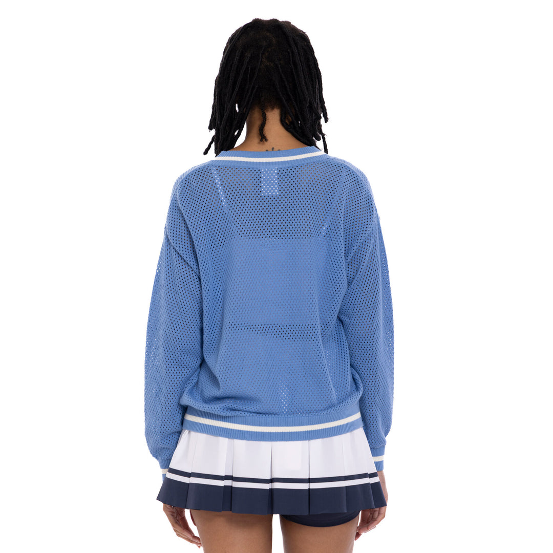 Lilo & Stitch Women's V-Neck Knit Sweater Light Blue