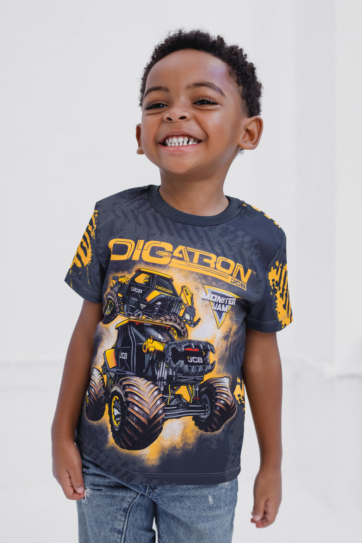Monster Jam Digatron Boys' Athletic Short Sleeve T-Shirt Diggertron Charcoal