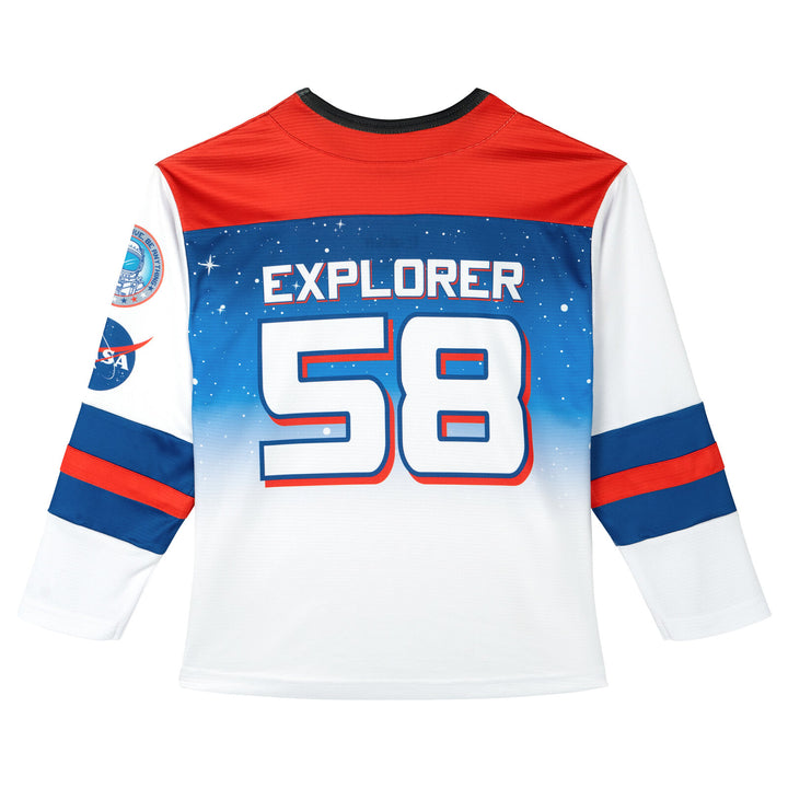 NASA Boys' Athletic Hockey Jersey Red White Royal Blue