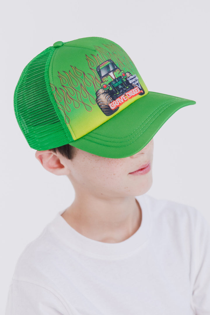 Monster Jam Grave Digger Matching Family Strapback Baseball Cap Green