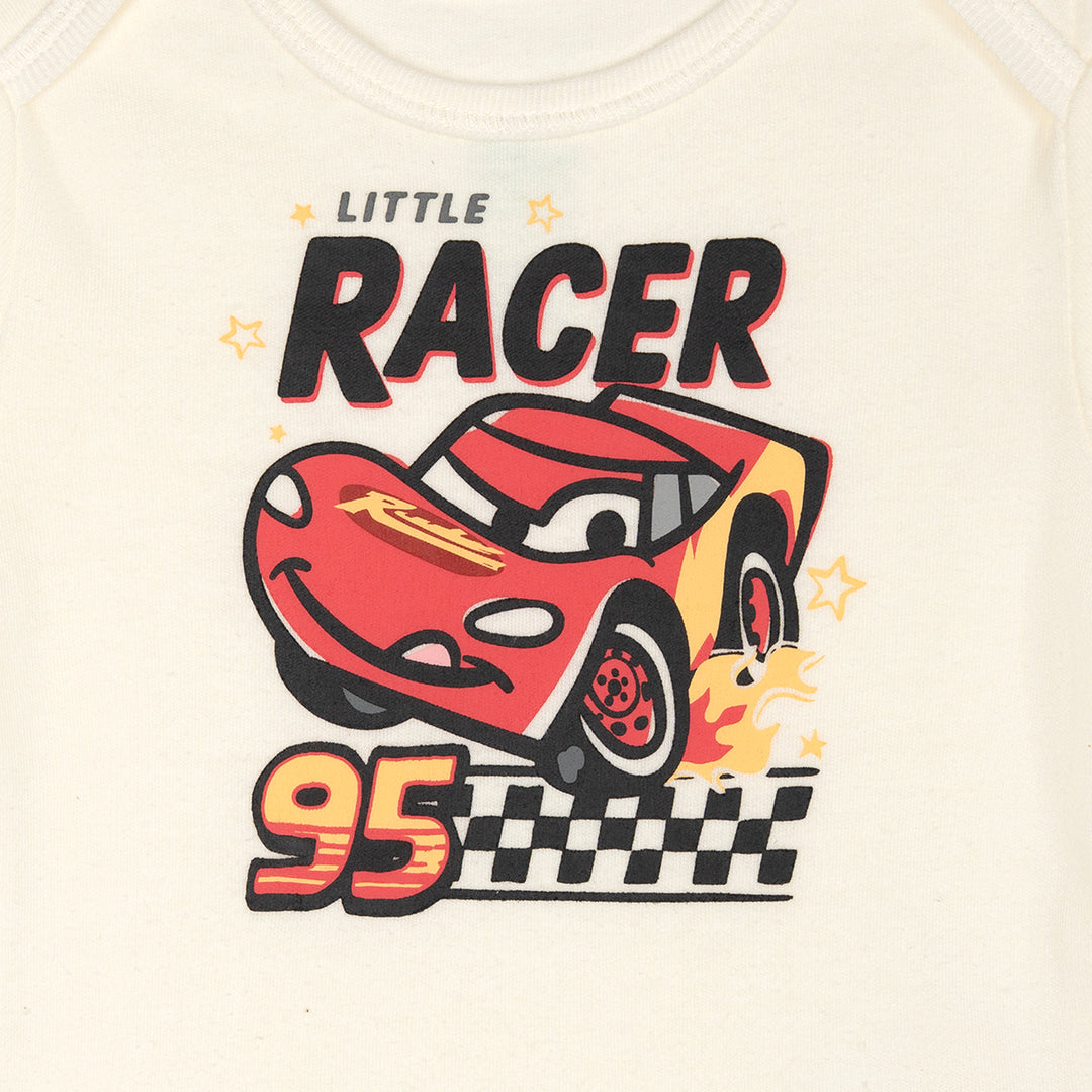Cars Baby Boys' Bodysuit Pants and Hat Set Lightning McQueen Red