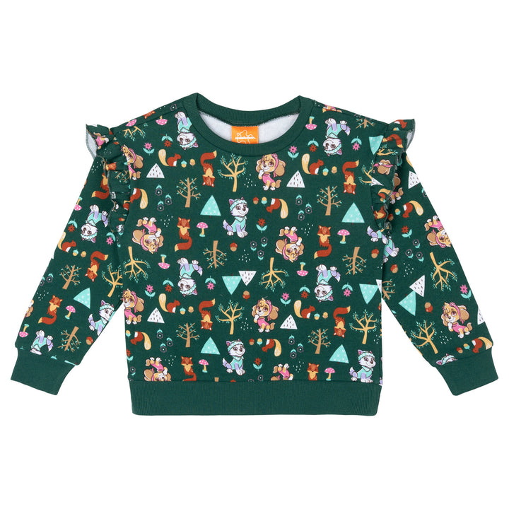 Paw Patrol Girls' Fleece Sweatshirt and Pants Set Skye Everest Green