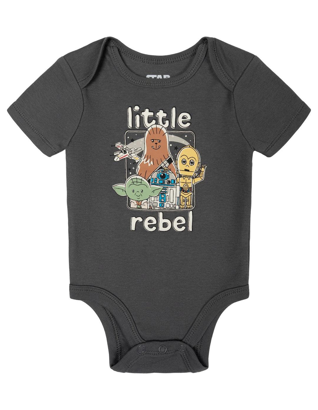 Star Wars Baby Boy or Girl New Baby 4-Piece Bodysuit and Blanket Set Cool Gray