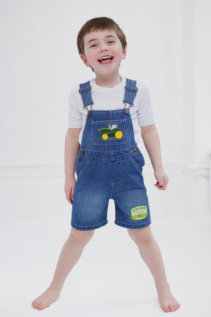 John Deere Boys' Denim Shortall Medium Wash