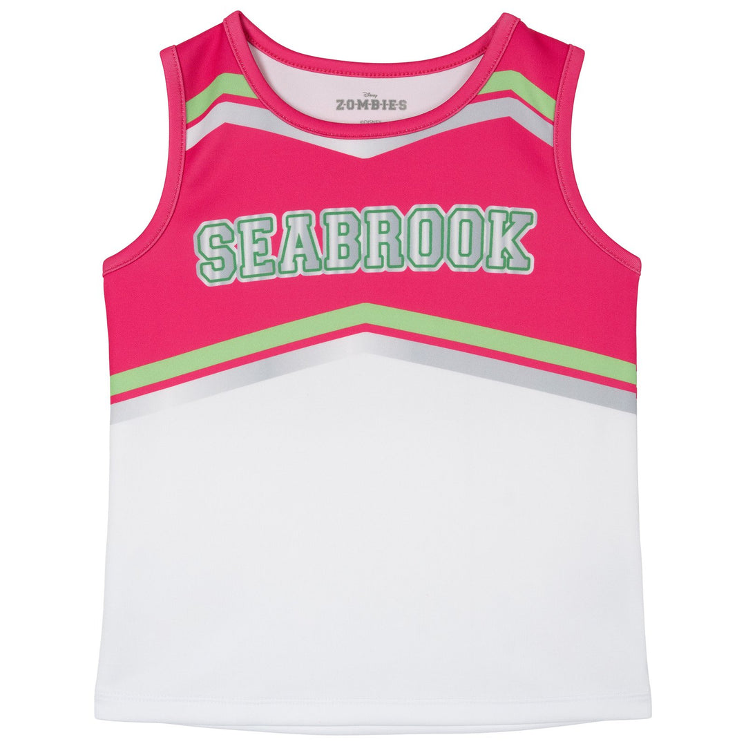 Disney Zombies Girls' Cosplay Cheerleader Tank Top and Skirt Set Hot Pink White