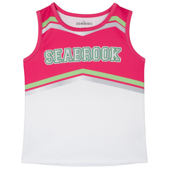 Disney Zombies Girls' Cosplay Cheerleader Tank Top and Skirt Set Hot Pink White