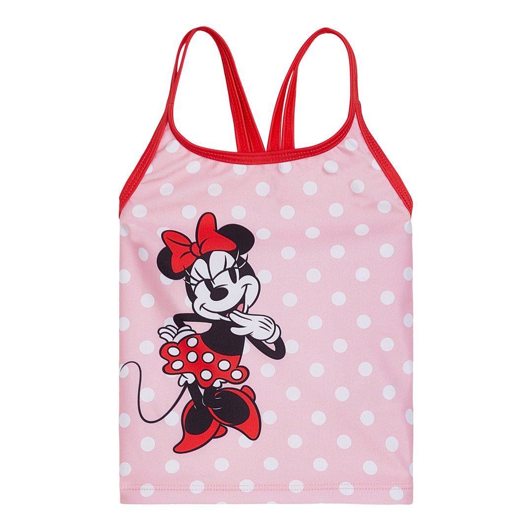 Minnie Mouse Girls' 2-Piece Tankini and Bikini Set Pink Red Dots