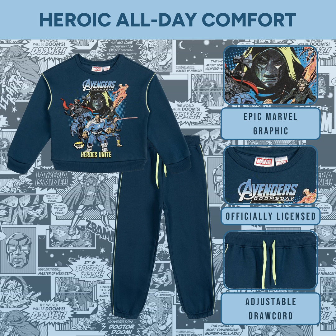 Avengers Marvel Comics Fleece 2-Piece Sweatshirt and Pants Set Dark Slate Blue