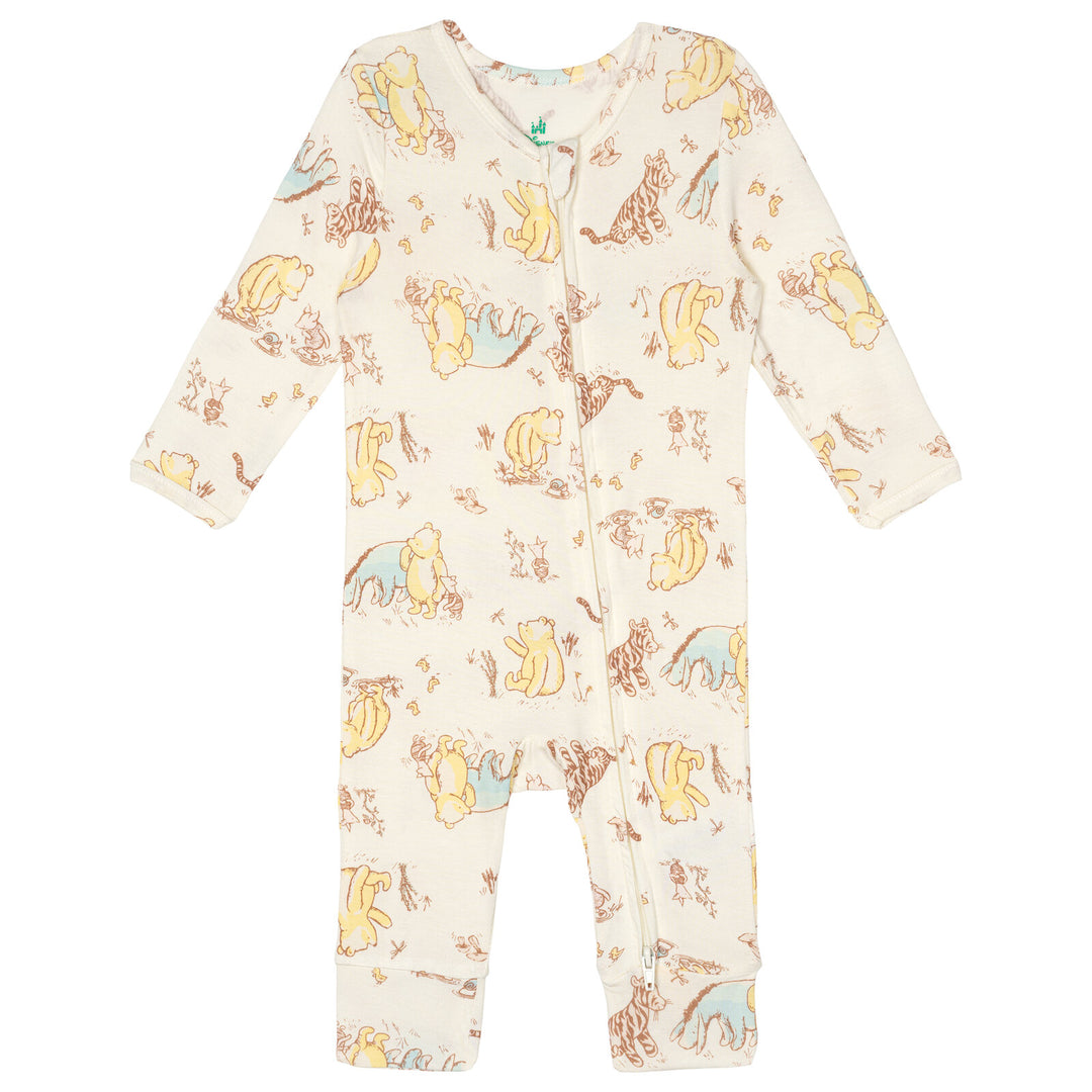 Disney Winnie the Pooh Baby Girls' Zip-Up One Piece Sleepwear Tusk