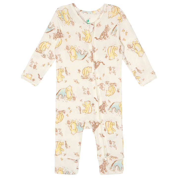 Disney Winnie the Pooh Baby Girls' Zip-Up One Piece Sleepwear Tusk