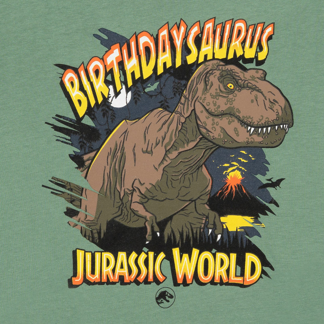 Jurassic World Jurassic Park T-Rex Boys' Birthday T-Shirt Jungle Green