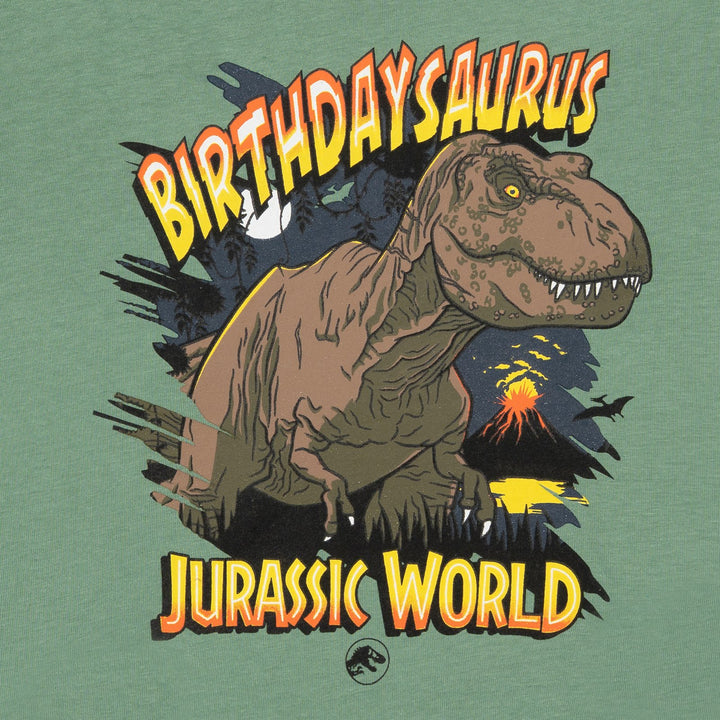 Jurassic World Jurassic Park T-Rex Boys' Birthday T-Shirt Jungle Green