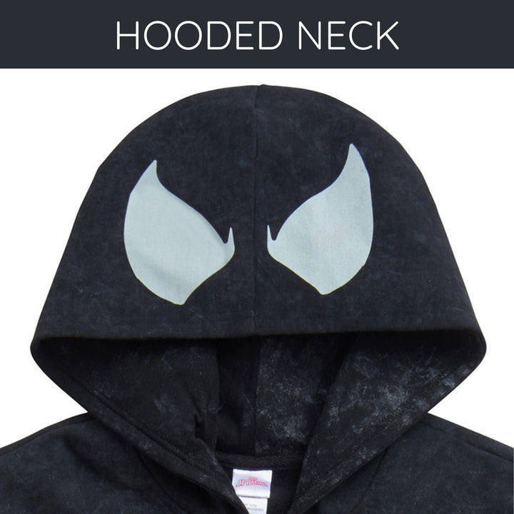 Marvel Spider-Man Venom Cosplay Fleece Zip-Up Hoodie Mineral Black