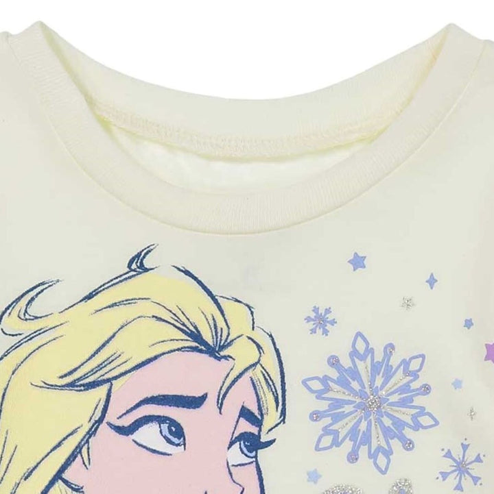 Frozen Queen Elsa Girls' 2-Piece Tutu Top and Leggings Set Ivory Ombre