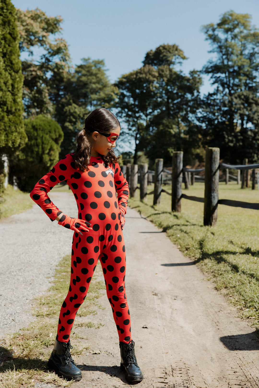 Miraculous Ladybug Girls' Cosplay One Piece Jumpsuit Set Red
