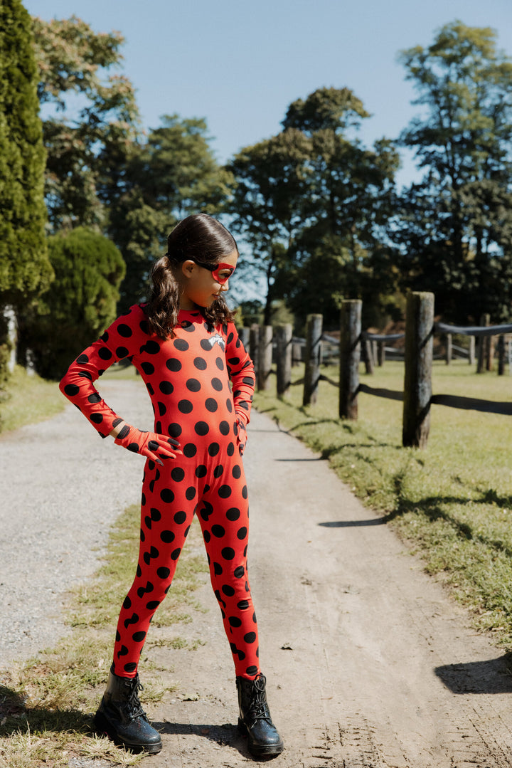 Miraculous Ladybug Girls' Cosplay One Piece Jumpsuit Set Red