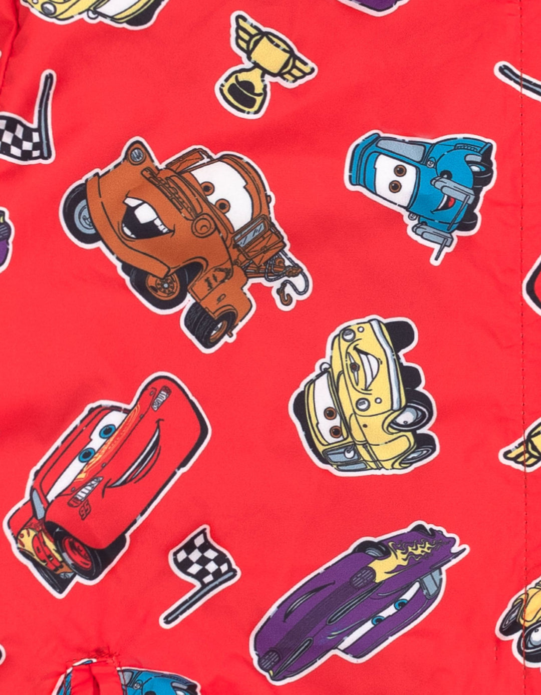 Cars Boys' Fleece Hooded Rain Jacket Lightning McQueen Red