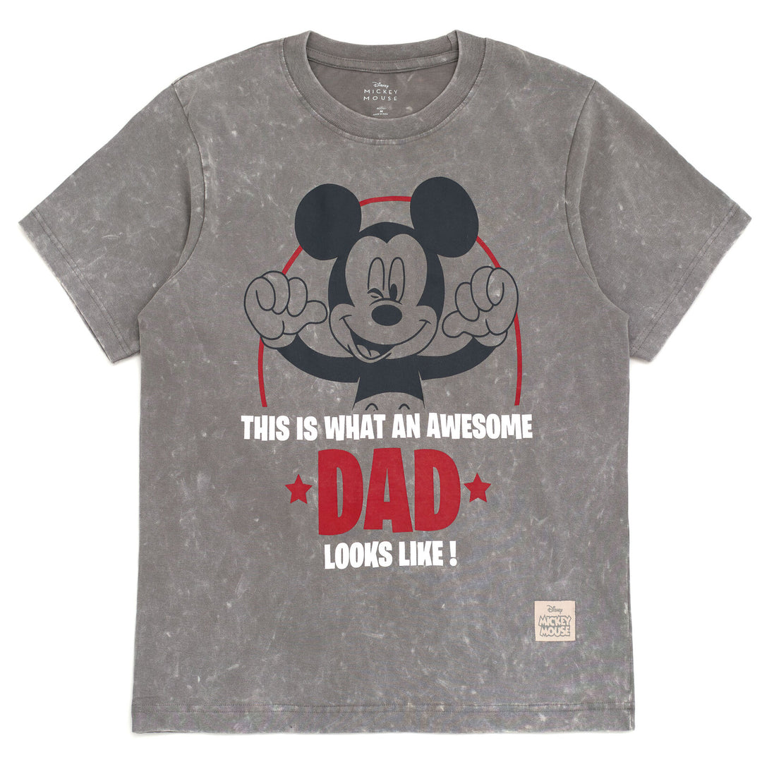 Disney Mickey Mouse Men's Father's Day T-Shirt Mineral Grey