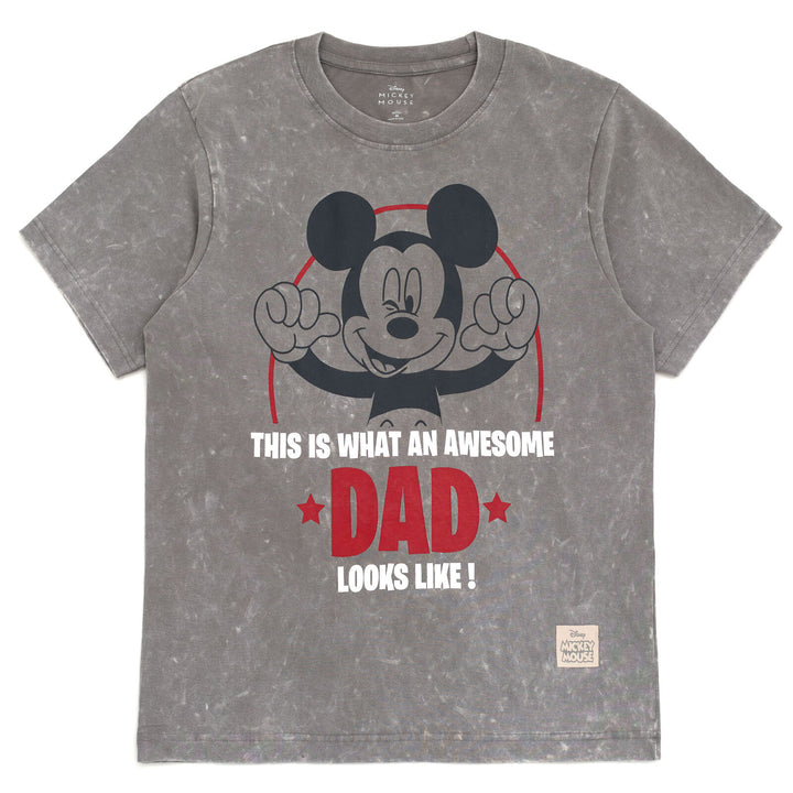 Disney Mickey Mouse Men's Father's Day T-Shirt Mineral Grey