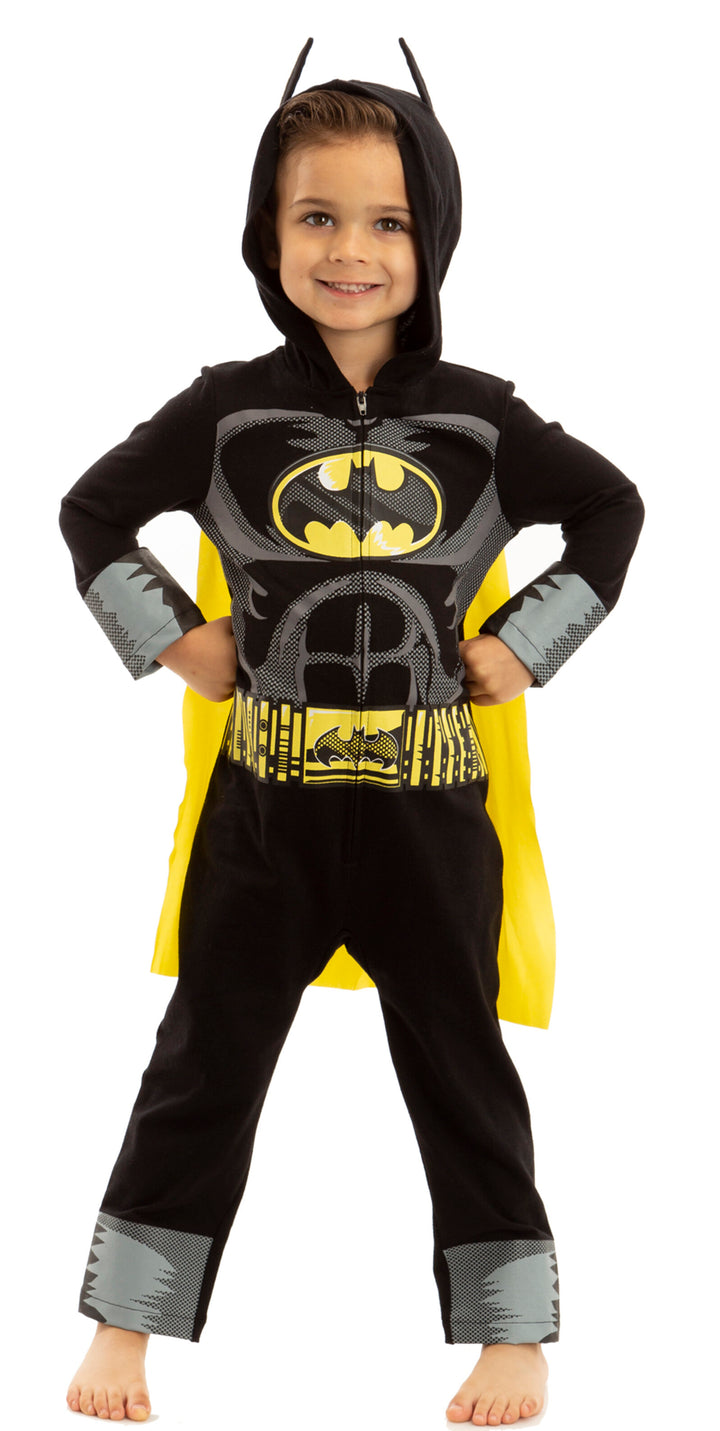 DC Comics Liga de la justicia Batman Zip Up Cosplay disfraz overol y capa