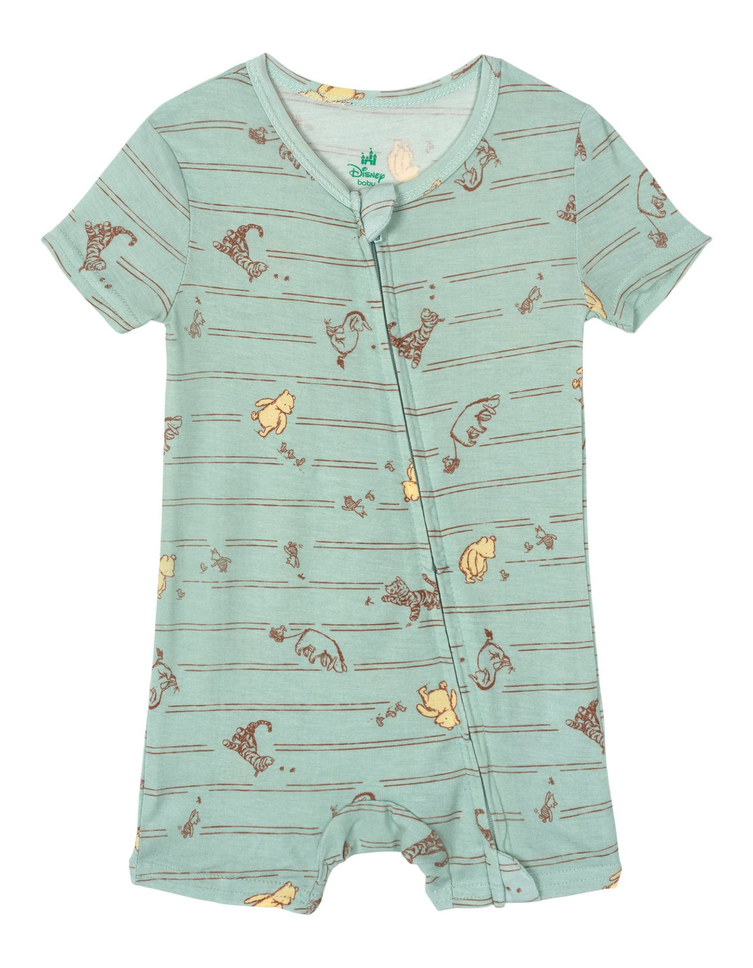 Disney Winnie the Pooh Baby 2-Pack Zip-Up One Piece Romper Blue Tusk