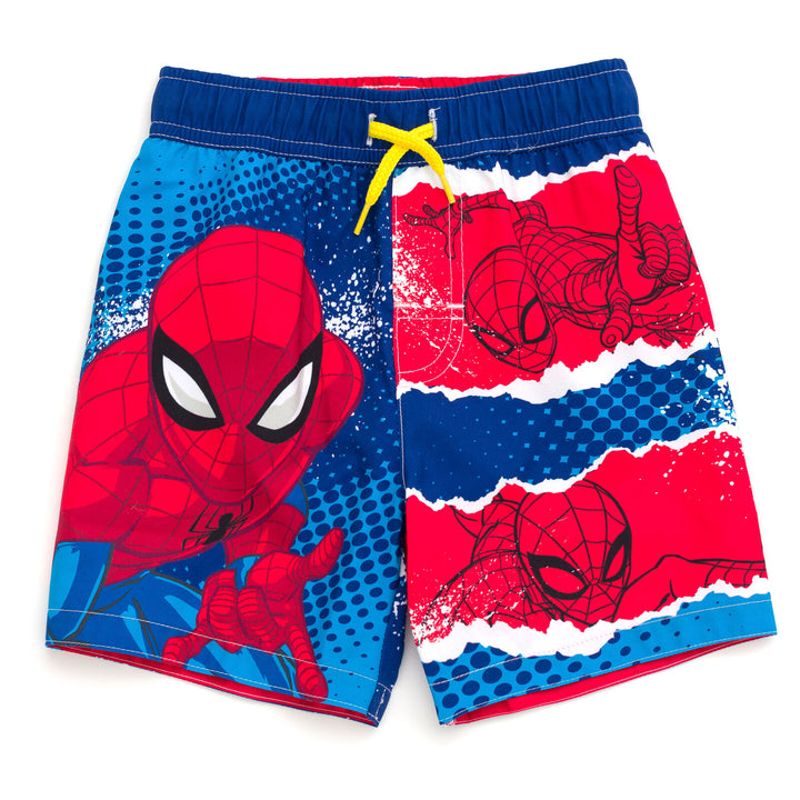 Marvel Spider-Man Boys' 2-Piece Rash Guard and Swim Trunks Set Graffiti