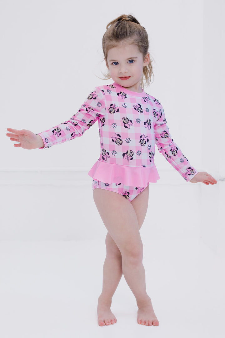 Minnie Mouse Girls' One Piece Swimwear Pink Gingham