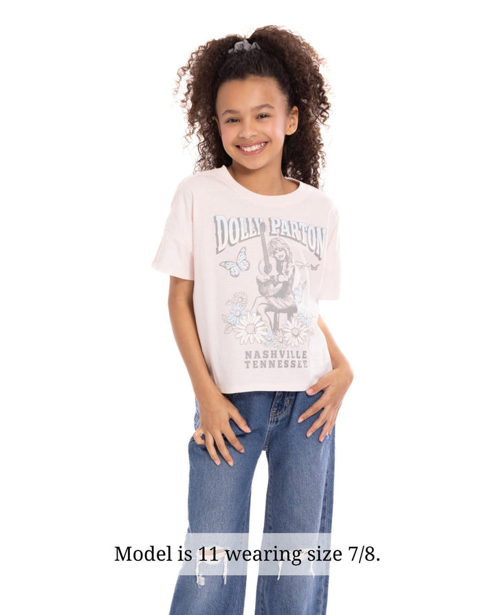 Dolly Parton Girls' Graphic Short Sleeve T-Shirt Petal Pink