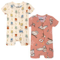 Harry Potter Baby Boys' 2-Pack Zip-Up One Piece Romper Hedwig Red Ivory