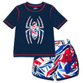 Marvel Spider-Man Little Boys' 2-Piece Rash Guard and Swim Trunks Set Navy Glass