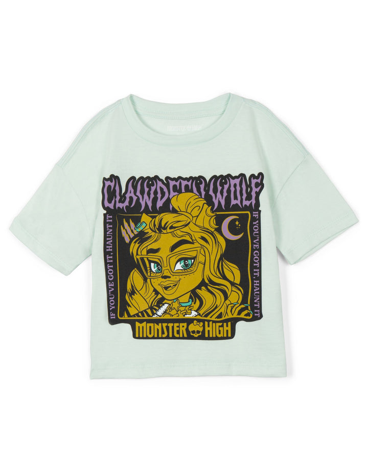 Monster High Clawdeen Wolf Girls' Short Sleeve T-Shirt Aqua