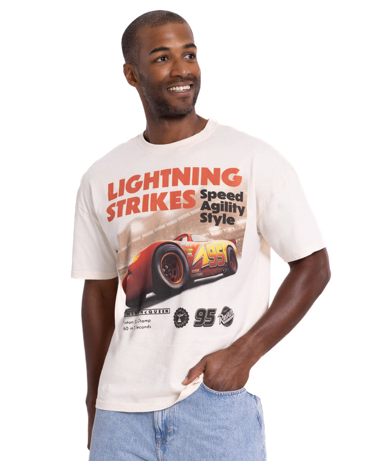 Cars Lightning McQueen Men's Short Sleeve T-Shirt Sandshell