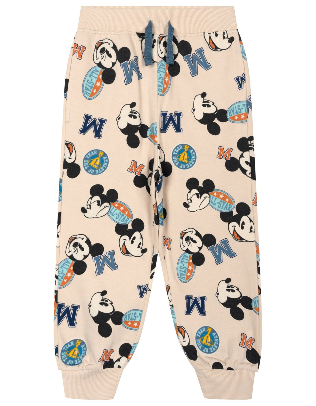 Disney Mickey Mouse & Friends Boys' Fleece Jogger Pants 2-Pack Blue Tan