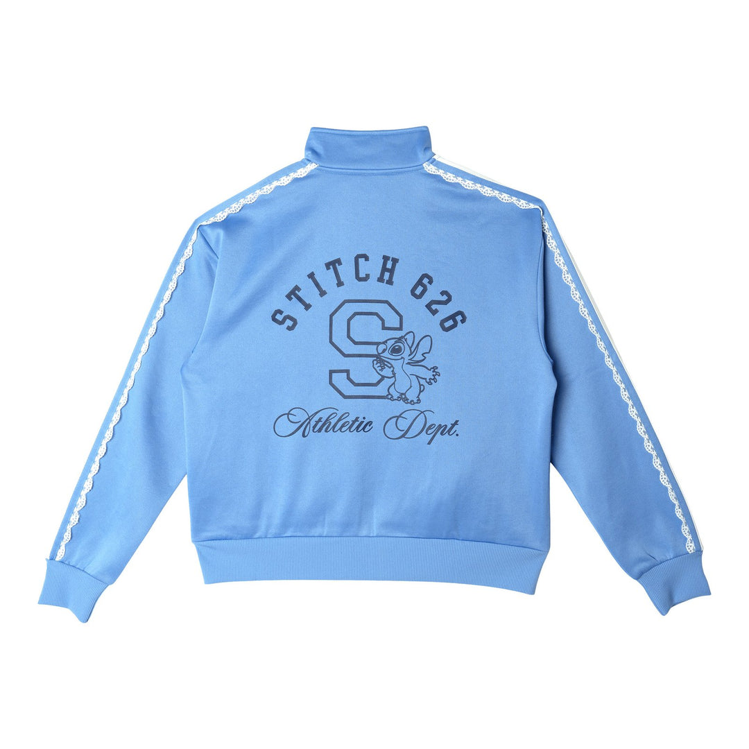 Lilo & Stitch Women's Athletic Zip-Up Track Jacket Light Blue