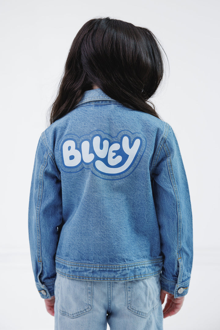 Bluey Girls' Denim Jacket Bingo